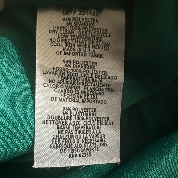 NEW BETSY & ADAM Women Green Asymmetrical Hem Slit Off The Shoulder Sheath Dress - Picture 7 of 9